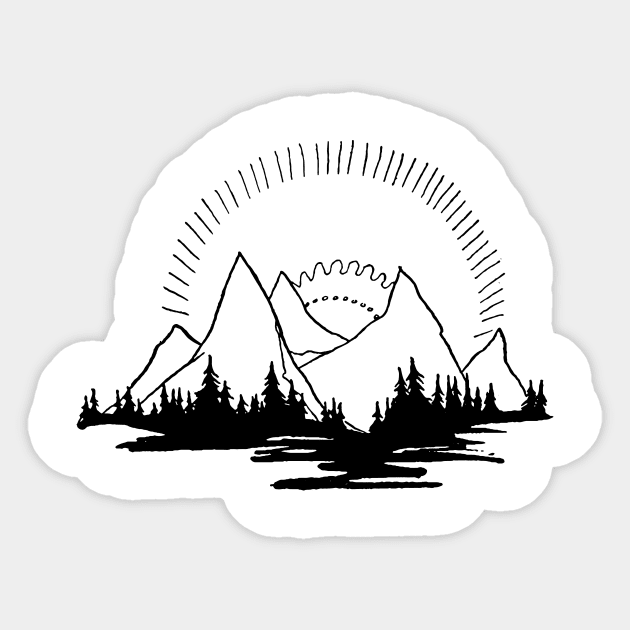 MOUNTAINS Sticker by TheCosmicTradingPost